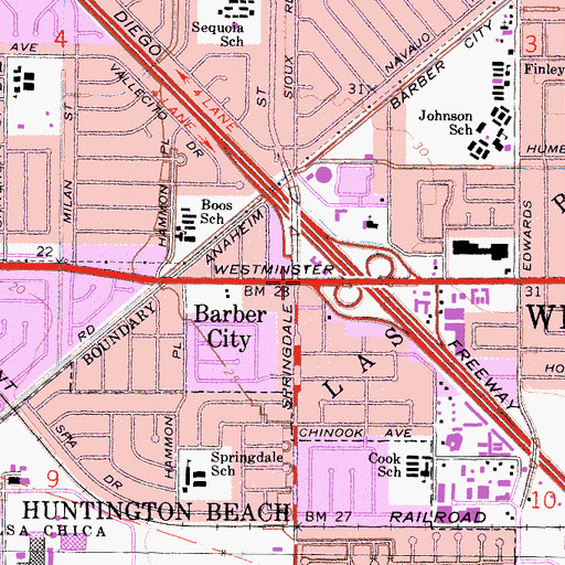 Topographic Map of Barber City, CA