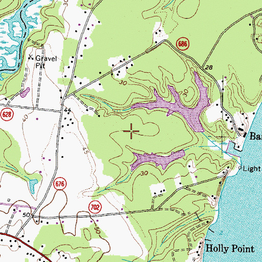 Topographic Map of Rushmere Census Designated Place, VA