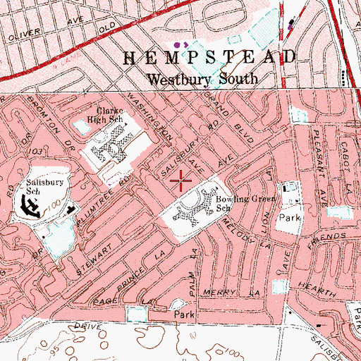 Topographic Map of Salisbury Census Designated Place, NY