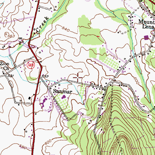 Topographic Map of San Mar Census Designated Place, MD