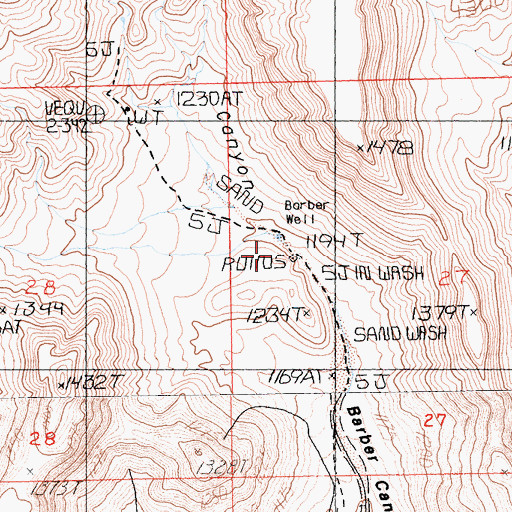 Topographic Map of Barber Well, CA