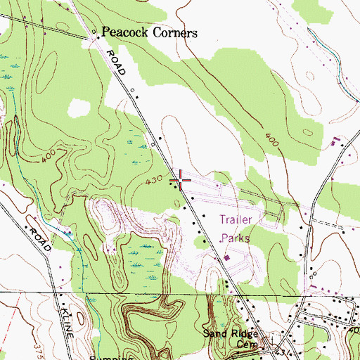 Topographic Map of Sand Ridge Census Designated Place, NY