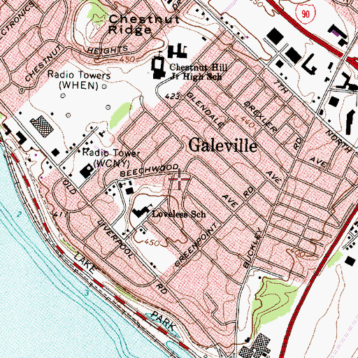 Topographic Map of Galeville Census Designated Place, NY
