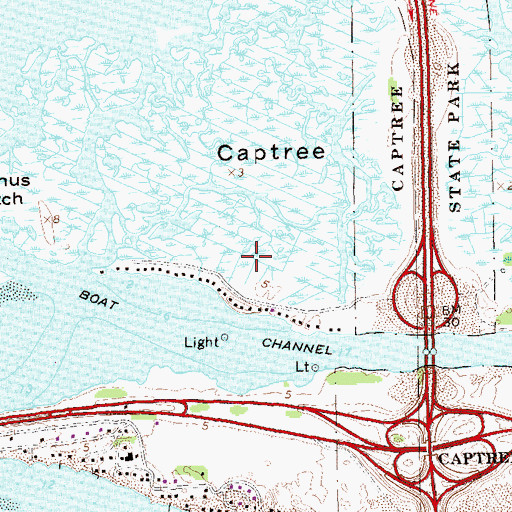 Topographic Map of Oak Beach-Captree Census Designated Place, NY