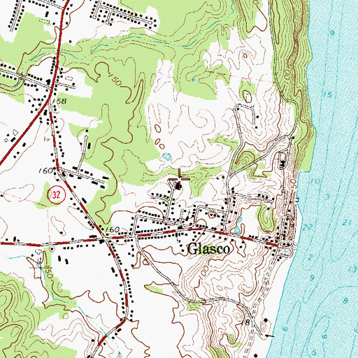 Topographic Map of Glasco Census Designated Place, NY