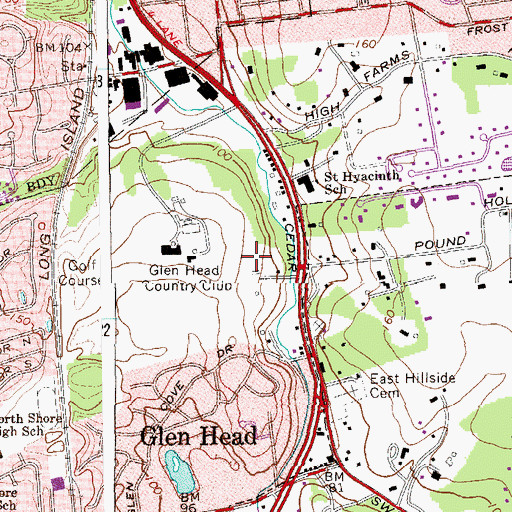 Topographic Map of Glen Head Census Designated Place, NY