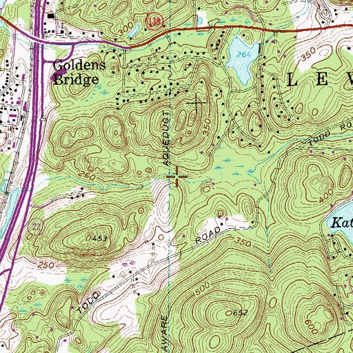 Topographic Map of Golden's Bridge Census Designated Place, NY
