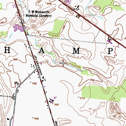 Topographic Map of Great Bend Census Designated Place, NY