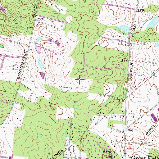 Topographic Map of Great Falls Census Designated Place, VA