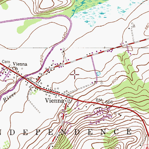 Topographic Map of Great Meadows-Vienna Census Designated Place (historical), NJ