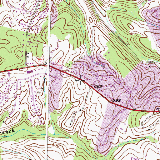 Topographic Map of Green Valley Census Designated Place, MD