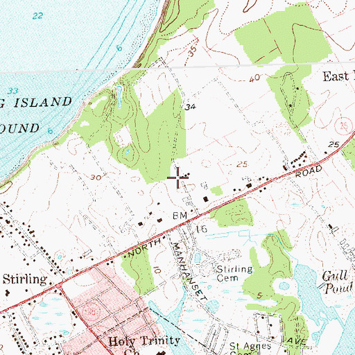 Topographic Map of Greenport West Census Designated Place, NY