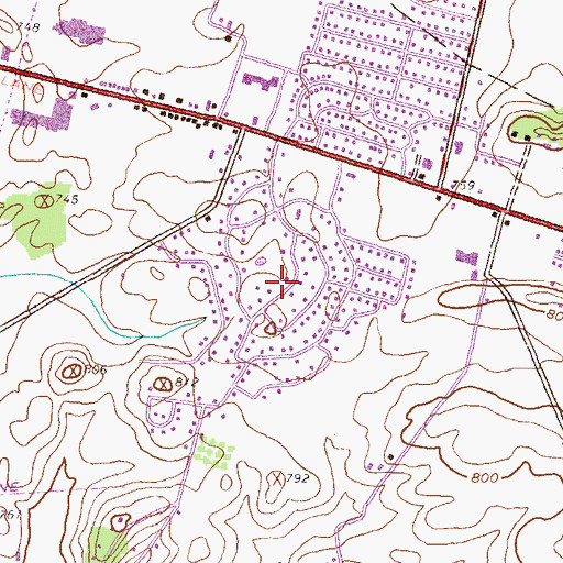 Topographic Map of Guilford Census Designated Place, PA