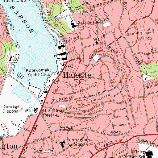 Topographic Map of Halesite Census Designated Place, NY
