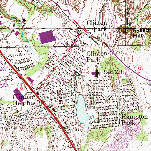 Topographic Map of Hampton Manor Census Designated Place, NY