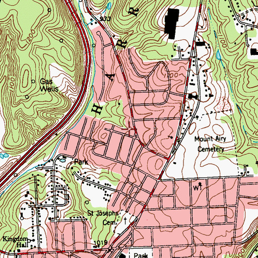 Topographic Map of Harrison Township Census Designated Place, PA