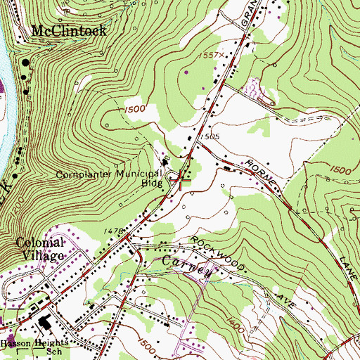 Topographic Map of Hasson Heights Census Designated Place, PA