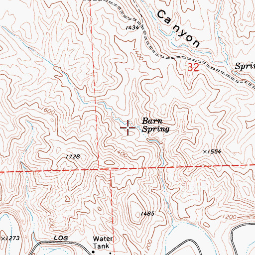 Topographic Map of Barn Spring, CA