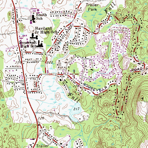 Topographic Map of Haviland Census Designated Place, NY