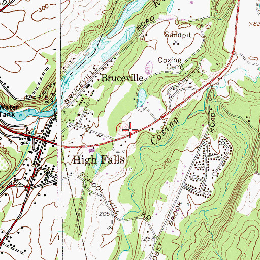 Topographic Map of High Falls Census Designated Place, NY