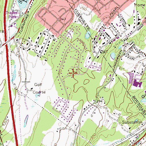 Topographic Map of Hillside Census Designated Place, NY