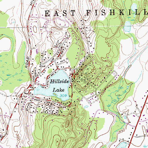 Topographic Map of Hillside Lake Census Designated Place, NY