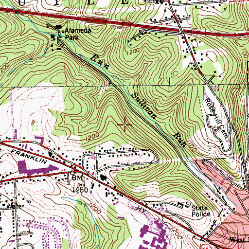 Topographic Map of Homeacre-Lyndora Census Designated Place, PA