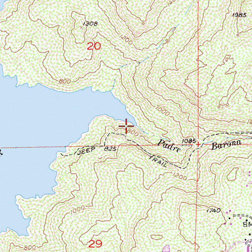 Topographic Map of Barona Valley, CA