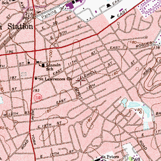 Topographic Map of Huntington Station Census Designated Place, NY