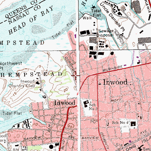 Topographic Map of Inwood Census Designated Place, NY