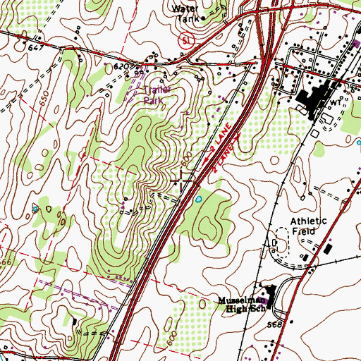 Topographic Map of Inwood Census Designated Place, WV