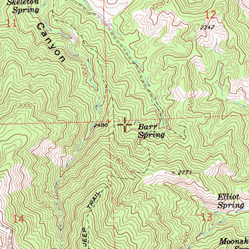 Topographic Map of Barr Spring, CA