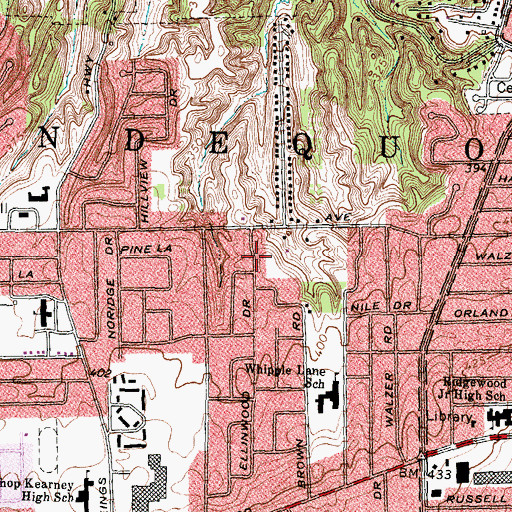 Topographic Map of Irondequoit Census Designated Place, NY