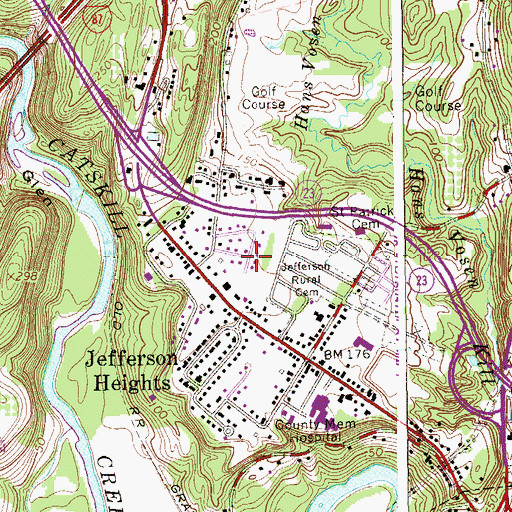 Topographic Map of Jefferson Heights Census Designated Place, NY