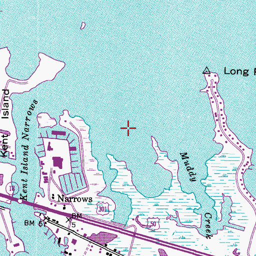 Topographic Map of Kent Narrows Census Designated Place, MD