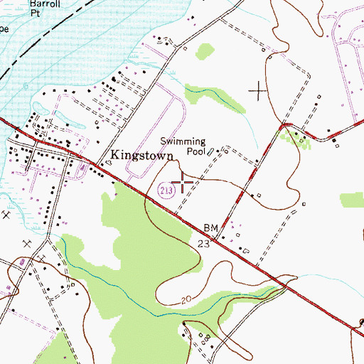 Topographic Map of Kingstown Census Designated Place, MD