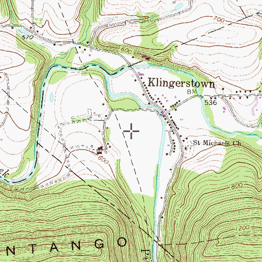 Topographic Map of Klingerstown Census Designated Place, PA
