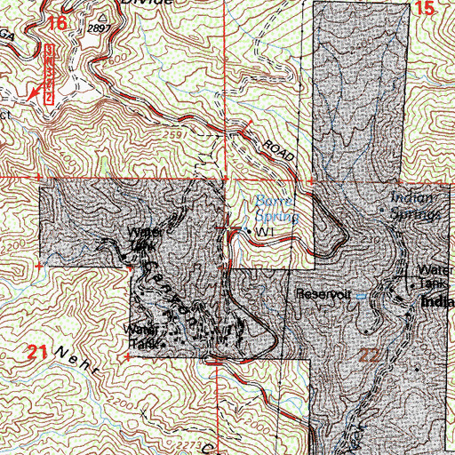 Topographic Map of Barrel Spring, CA
