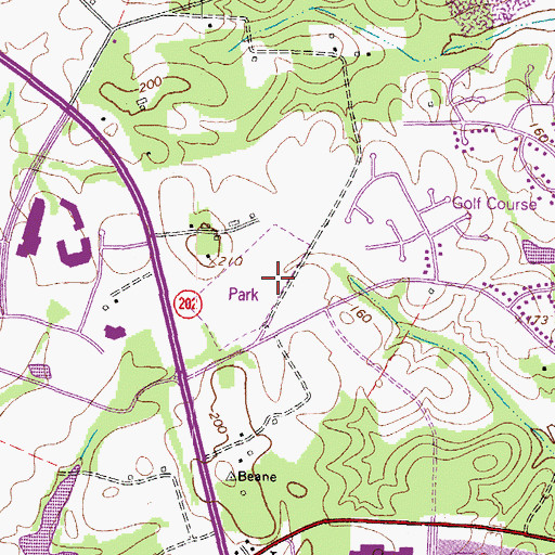 Topographic Map of Lake Arbor Census Designated Place, MD