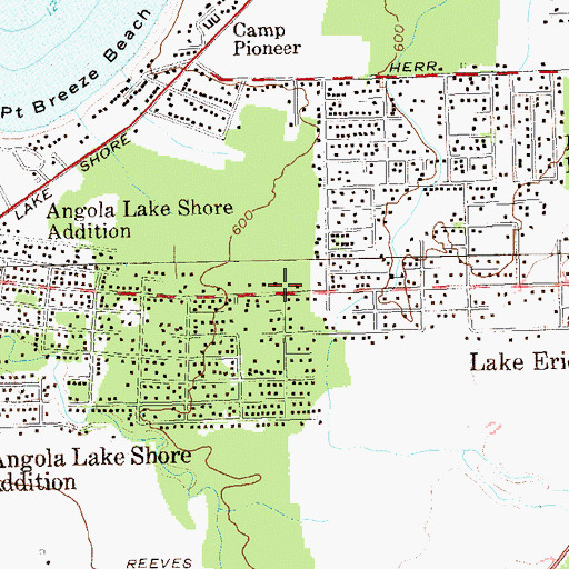 Topographic Map of Lake Erie Beach Census Designated Place, NY