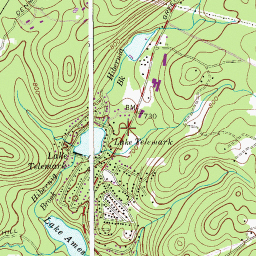 Topographic Map of Lake Telemark Census Designated Place, NJ