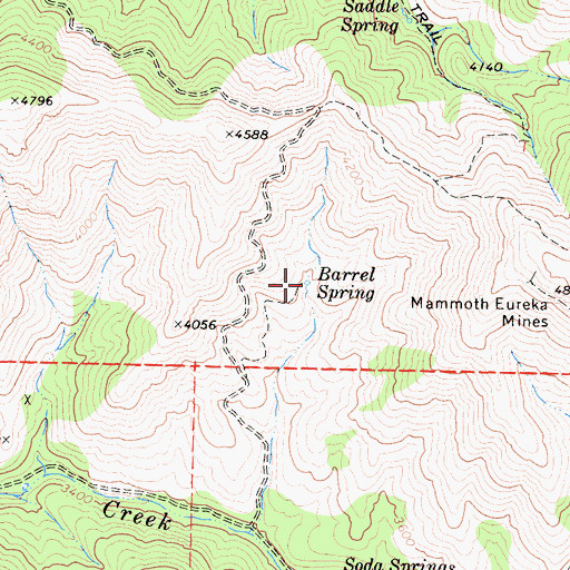 Topographic Map of Barrel Spring, CA