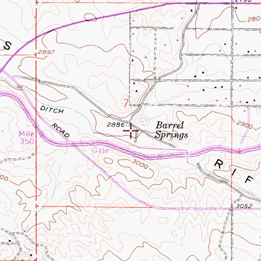 Topographic Map of Barrel Springs, CA