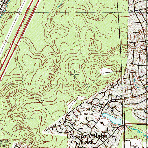 Topographic Map of Leisure Village East Census Designated Place, NJ