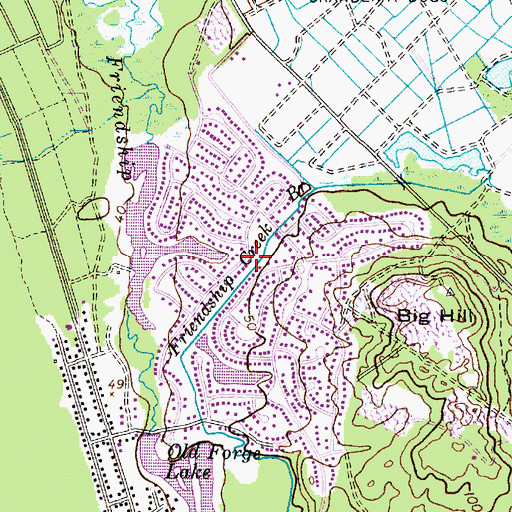 Topographic Map of Leisuretowne Census Designated Place, NJ