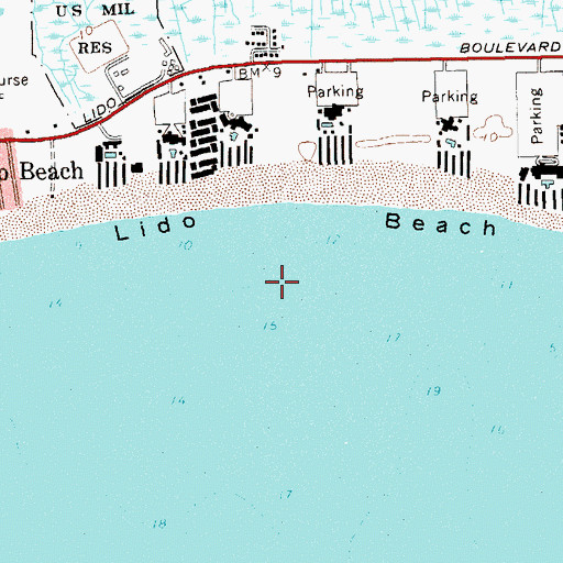 Topographic Map of Lido Beach Census Designated Place, NY
