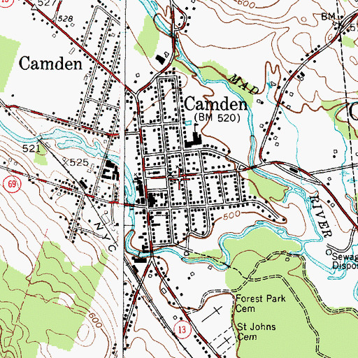 Topographic Map of Free Methodist Church, NY