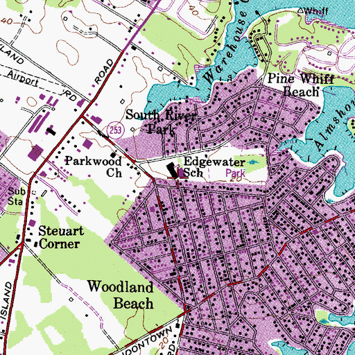 Topographic Map of Londontowne Census Designated Place (historical), MD