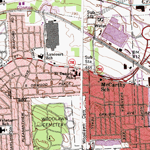 Topographic Map of Lyncourt Census Designated Place, NY