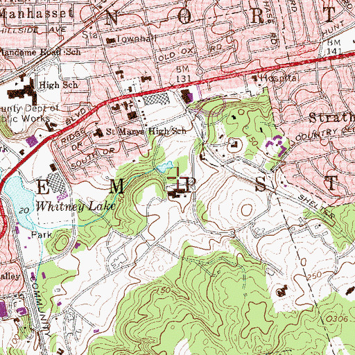 Topographic Map of Manhasset Census Designated Place, NY